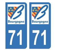 HADEXIA Autocollant Stickers Plaque d'immatriculation Voiture Auto département 71 Saône-et-Loire Ancienne Région Bourgogne