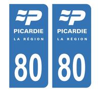 HADEXIA Autocollant Stickers Plaque d'immatriculation Voiture Auto département 80 Somme Logo Ancienne Région Rhône-Alpes