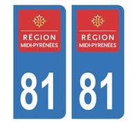 HADEXIA Autocollant Stickers Plaque d'immatriculation Voiture Auto département 81 Tarn Logo Ancienne Région Midi-Pyrénées