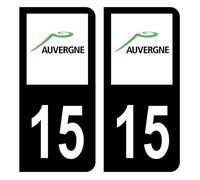HADEXIA Autocollant Stickers Plaque d'immatriculation Voiture département 15 Cantal Ancienne Région Auvergne Noir Couleur