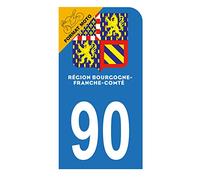 HADEXIA Autocollant Stickers Plaque immatriculation Moto département 90 Territoire-de-Belfort Logo Bourgogne-Franche-Comté Nouveau