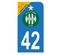 HADEXIA Autocollant Stickers Plaque immatriculation Scooter Moto 42 Club ASSE Association Sportive de Saint-Étienne Bleu Foot