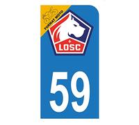 HADEXIA Autocollant Stickers Plaque immatriculation Scooter Moto 59 Club LOSC Lille Olympique Sporting Club Bleu Foot