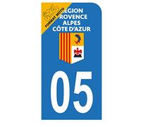 HADEXIA Autocollant Stickers Plaque immatriculation Scooter Moto département 05 Hautes-Alpes Logo Région Provence PACA