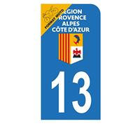 HADEXIA Autocollant Stickers Plaque immatriculation Scooter Moto département 13 Bouches-du-Rhône Logo Région PACA