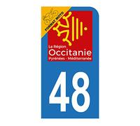 HADEXIA Autocollant Stickers Plaque immatriculation Scooter Moto département 48 Lozère Logo Région Occitanie