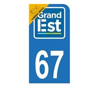 HADEXIA Autocollant Stickers Plaque immatriculation Scooter Moto département 67 Bas-Rhin Logo Région Grand Est