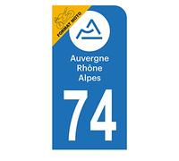 HADEXIA Autocollant Stickers Plaque immatriculation Scooter Moto département 74 Haute-Savoie Logo Auvergne-Rhône-Alpes