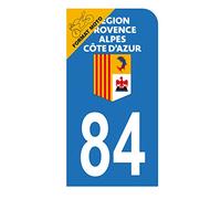 HADEXIA Autocollant Stickers Plaque immatriculation Scooter Moto département 84 Vaucluse Logo Provence-Alpes-Côte d'Azur