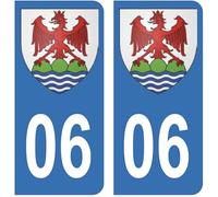 HADEXIA Autocollant Stickers Plaque immatriculation Voiture Auto 06 Blason Nice