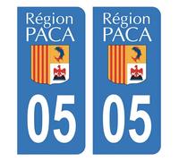 HADEXIA Autocollant Stickers Plaque immatriculation Voiture Auto département 05 Hautes-Alpes Ancien Logo Région PACA
