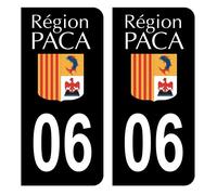 HADEXIA Autocollant Stickers Plaque immatriculation Voiture Auto département 06 Alpes-Maritimes Ancien Logo Région PACA Noir Couleur