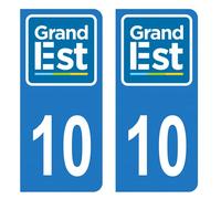 HADEXIA Autocollant Stickers Plaque immatriculation Voiture Auto département 10 Aube Logo Région Grand Est