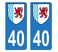 HADEXIA Autocollant Stickers Plaque immatriculation Voiture Auto département 40 Landes Logo Région Nouvelle-Aquitaine