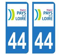 HADEXIA Autocollant Stickers Plaque immatriculation Voiture Auto département 44 Loire-Atlantique Logo Région Pays de la Loire