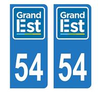 HADEXIA Autocollant Stickers Plaque immatriculation Voiture Auto département 54 Meurthe-et-Moselle Logo Région Grand Est