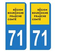 HADEXIA Autocollant Stickers Plaque immatriculation Voiture Auto département 71 Saône-et-Loire Logo Bourgogne Franche Comté