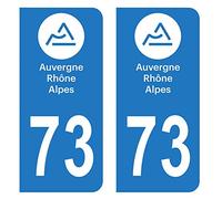 HADEXIA Autocollant Stickers Plaque immatriculation Voiture Auto département 73 Savoie Logo Région Auvergne-Rhône-Alpes