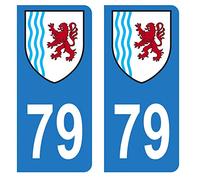 HADEXIA Autocollant Stickers Plaque immatriculation Voiture Auto département 79 Deux-Sèvres Logo Région Nouvelle-Aquitaine