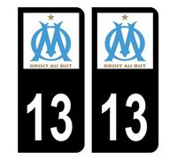 HADEXIA Autocollants Stickers Plaque immatriculation 13 Club Om Olympique de Marseille Foot Noir