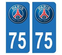 HADEXIA Autocollants Stickers Plaque immatriculation 75 Club PSG Bleu Paris Saint-Germain Football Club