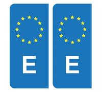 HADEXIA Autocollants Stickers Plaque immatriculation E Espagne Union Européenne Europe EU Bleu