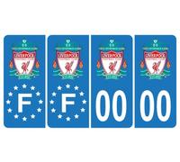 HADEXIA Pack 2 Paires Autocollant Stickers Plaque d'immatriculation Premium Liverpool - Numéro Personnalisé