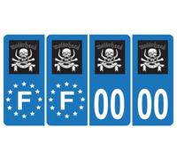 HADEXIA Pack 2 Paires Autocollant Stickers Plaque d'immatriculation Premium Motörhead - Numéro Personnalisé