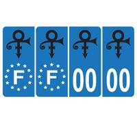 HADEXIA Pack 2 Paires Autocollant Stickers Plaque d'immatriculation Premium Prince - Numéro Personnalisé