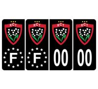HADEXIA Pack 2 Paires Autocollant Stickers Plaque d'immatriculation Premium Rugby Club toulonnais Noir - Numéro Personnalisé