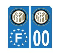 HADEXIA Pack Moto Autocollant Stickers Plaque d'immatriculation Premium Inter Milan - Numéro Personnalisé