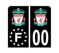 HADEXIA Pack Moto Autocollant Stickers Plaque d'immatriculation Premium Liverpool Noir - Numéro Personnalisé