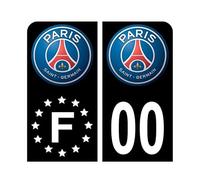 HADEXIA Pack Moto Autocollant Stickers Plaque d'immatriculation Premium Paris Saint Germain PSG Noir - Numéro Personnalisé