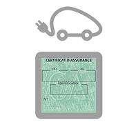 HADEXIA Porte Vignette Assurance Pare Brise Voiture Electrique | Étui Simple Pochette Adhésive Autocollant Sticker Gris