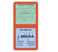 HADEXIA Porte Vignette Assurance Pare Brise Voiture Neutre | Double Étui Pochette Adhésive Autocollant Sticker Orange