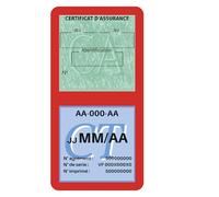 HADEXIA Porte Vignette Assurance Pare Brise Voiture Neutre | Double Étui Pochette Adhésive Autocollant Sticker Rouge