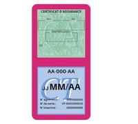 HADEXIA Porte Vignette Assurance Pare Brise Voiture Neutre | Double Étui Pochette Adhésive Autocollant Sticker Rose