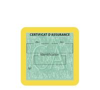 HADEXIA Porte Vignette Assurance Pare Brise Voiture Neutre | Étui Simple Pochette Adhésive Autocollant Sticker Jaune