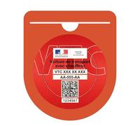 HADEXIA Porte Vignette Macaron VTC Pare Brise | Étui Pochette Adhésive Autocollant Sticker Orange