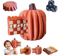Hadghdf Jeu de Dames magnétique en Forme de Citrouille, Extension pour Jeu d'échecs en Forme de Citrouille imprimée en 3D, avec Damier, Rangement pour Cartes, Rangement pour dés et Plateaux (B)