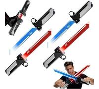 Hadghdf Sabre Laser rétractable à Brancher, Double Lame rotative, Jouet connecté avec lumières LED Rouges et Bleues, épée Extensible pour Le Fidget Spinner, Le Cosplay et la Collection (2 Set)