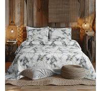 Hadi London Lot de 3 couvre-lits matelassés en patchwork avec 2 taies d'oreiller décoratives | Imprimé floral réversible | Confort de couette légère | Convient aux lits doubles et king size 220 x 240