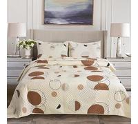 Hadi London Lot de 3 couvre-lits matelassés en patchwork avec 2 taies d'oreiller | Imprimé floral réversible | Couette légère et confortable | Pour lits doubles et king size 220 x 240 cm | 30 designs