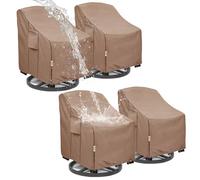 Hadisi Lot de 4 housses de chaise de patio Adirondack robustes, imperméables à la poussière et à la poussière pour chaise d'extérieur (76,2 x 86,4 x 91,4 cm (l x P x H), marron