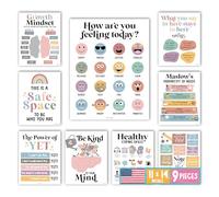 Hadley Designs 9 affiches bohème sur la santé mentale pour salle de classe