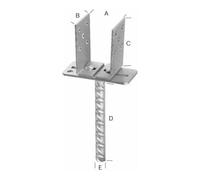 hadra hadra Support de poteau réglable TZN 71-131 Allemagne Quantité:1