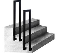 Hadrail pour Marches Extérieures, Hadrail Trasitioal en Métal avec Rail D’escalier Extérieur De Sécurité Murale, Rail De Pont De Marches Robuste Escalier Noir Avait, 2.8ft/85cm