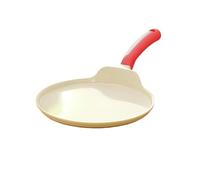 HADTILHXW Marmite Antiadhésive En Céramique Émaillée, Poêle À Crêpes, Œufs, Petit-déjeuner, Poêle Antiadhésive Non Revêtue, Cuisinière À Induction, Casserole Universelle, Ustensiles(Red)