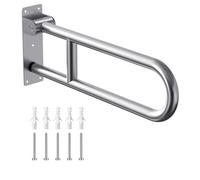 Haedswer 60cm Barre d'appui WC, Barre D'appui Salle de Bain, Acier inoxydable 304, Capacité de Charge 150 kg, Barre Toilette Pliable pour Handicapé, Personnes Âgées, Enceint