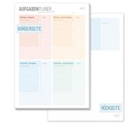 Häfft® A5 To-do-Listen Block, 50 feuilles, bloc de tâches selon le principe d'Eisenhower y compris bloc-notes au verso - durable & respectueux du climat